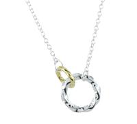 Reeves & Reeves Sterling Silver Twin Ring Rope Necklace