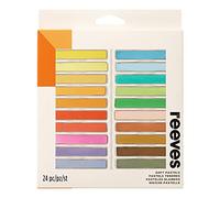 Reeves Soft Pastels - Highly Pigmented Pastel Colours - Art Supplies for Adults, Kids, Artists, & Students - Painting Sticks, Multicolour Crayons - Versatile for Textured Paper or Cards - Set of 24