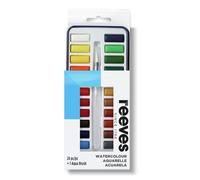 Reeves Watercolour 24 Pans with An Aqua Brush Tin Set