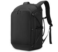 reeyee 38L Carry On Backpack, Large Travel Backpack with 16 Inch Laptop Compartment, 180° Clamshell Opening, Water-Resistant CORDURA Fabric, Black