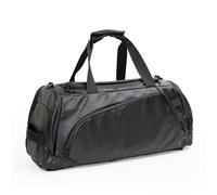 reeyee 40L Travel Duffle Bag with Shoe Compartment, Waterproof Gym Bag with Multiple Compartments, Black, Black, Sports/Travel