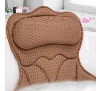REEZEIVI Bath Pillows for Tub,Thick Neck Back Support Bathtub Cushion,Brown