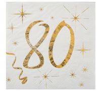 Ref/6159 Cocktail Napkin 80 Years (Pack of 20)