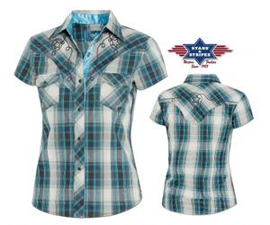 Ref: JOSIE Women's Country Western Stars And Stripes Shirts