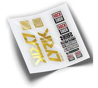 REF:VP367 Stickers Compatible with Rock-Shox LYRIK SELECT fork 2019-2022 MTB, stickers, stickers, stickers, vinyls for mountain bikes. (FLUOR YELLOW) (GOLD CHROME)