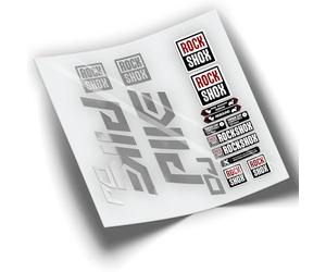 REF:VP383 Rock-Shox PIKE DJ 2021-2025 MTB Fork Compatible Stickers, Stickers, Stickers, Vinyls for Mountain Bikes (SILVER CHROME)