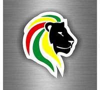 Ref12 Car Sticker - Jamaican Flag Reggae One Love Rasta Lion