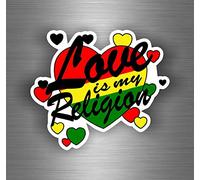 Ref22 Sticker for Car Sticker Jamaican Flag Reggae One Love Rasta Lion