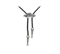 refA5 US Customline 1950's 3D Pewter effect Car design on a Bolo western style Necktie