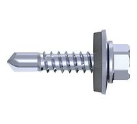 REFABO 47502/0 Galvanised RS-K, Plus Drilling Screw 5.5 x 25 / Sealing Washer 16 mm Blue, 5 x 25