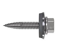 Refabo RP-T2 Plus Thin Sheet Metal Screws 6.0 x 25 mm with Hexagonal Head and E16 Seal, Bi-Metal A2, Galvanised Steel, Pack of 100