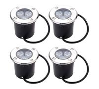 Refein 4Pcs Buried Lights, 3W 8cm Outdoor Buried Light LED Underground Light 95-265V IP67 Garden Lighting Walk Over Round Landscape Lamp for Garden Pathway Patio