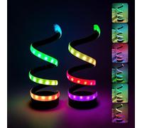 Refein Bedside Lamps Set of 2 Black - Spiral LED Table Lamp