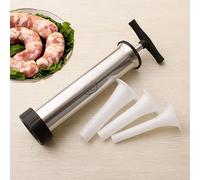 Refein Sausage Stuffer, Manual Sausage Maker Machine, Food Grade Household Meat Stuffing Filler with 3 Option Size Filling Nozzles for Kitchen