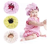 Refein Silk Bonnet Satin Bonnet, Silk Hair Wrap for Sleeping, Dual-Layer Reversible Night Sleep Cap Head Cover Bathing Hat for Girls Kids