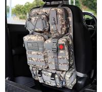 Refein Tactical Car Seat Back Organiser with 5 Detachable Storage Bag, Upgrade Tactical Molle Car Backrest Protector Van Seat Organiser Waterproof for Truck Ford Jeep SUV Vehicle Car Accessories