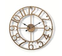 Refein Vintage Wall Clock for Living Room, Silent Non-Ticking Metal Wall Clocks for Home Decor, 40CM Wall Mounted Gold Clocks for Bedroom, Kitchen, Garden, Indoor and Outdoor