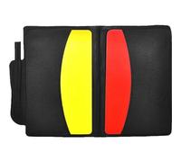 Referee Card Set Leather Soccer Referee Record Book Fluorescent Red Yellow Cards Recording Football Equipment with Pencil Wallet Paper