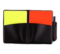 Referee Card Set Leather Soccer Referee Record Book Fluorescent Red Yellow Cards Recording Football Equipment with Pencil Wallet Paper