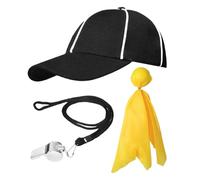 Referee Costume Accessories - Athletic Officiating Gear, Sports Judge Outfit | Breathable Moisture Wicking Performance Apparel Set, Lightweight Game Official Headwear Signaling Equipment Collection wi