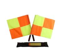 Referee Flags for Soccer - Set of 2 High Visibility Orange Yellow Flags, Comfortable Ergonomic Grip | Football Coaching Tool for Matches Training Professional League Games Outdoor Use