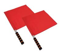 Referee Game Flags - 2pcs Red Flag Soccer Set, Portable Volleyball Sports Events, Lightweight Racing Road Judge Equipment | Long Lasting Football Officials Durable Tools For Outdoor Match Referee