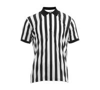 Referee Jersey - Collared Referee Gear, Striped Black White Top | Classic Moisture-Wick Polyester Costume, Comfy Football Ref Shirt Outfit, Multipurpose Sports Ref Uniform Ideal Competitions