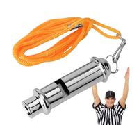 Referee Whistle - 6cm Nuclear Free Metal Stainless Steel Whistle with Lanyard, Powerful Survival Whistles for Coaches, Coaches, Outdoor Sports, Classes