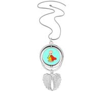 Reference Monks Pendant Angel Wings Rotating Necklace Jewelry