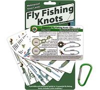 ReferenceReady Fly Fishing Knot Cards - Waterproof Guide to 14 Essential Knots - Includes Mini Carabiner