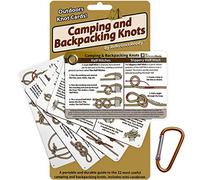 ReferenceReady Outdoor Knots - Waterproof Knot Tying Cards with Mini Carabiner - Includes 22 Rope Knots for Camping, Backpacking, and Scouting Scenarios
