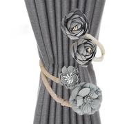References Curtains - Hanging Fabric Holder with Floral Design, Elegant Adjustable Curtain Hook, Decorative Solution for Windows, Modern Accessory | for Bedrooms, Office, Living Room