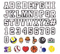 REFEVENO 50 Pcs Letters Numbers Clog Shoe Decoration, DIY Shoe for Boys Girls Teens and Adults Gift, 0.2, Nylon, white sapphire pvc