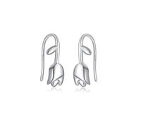 Reffeer 925 Sterling Silver Flower Cuff Earrings Wrap for Women Teen Tulip Flower Earrings Crawler (A-Silver)