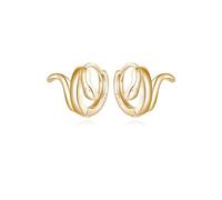 Reffeer 925 Sterling Silver Snake Earrings Hoops for Women Earrings Tiny Snake Hoop Earrings (B-18K Gold Plated)