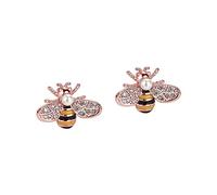 Reffeer Solid 925 Sterling Silver Bumble Bee Earrings Stud for Women Earrings Small Cute Earrings Freshwater Pearl Bee Earrings