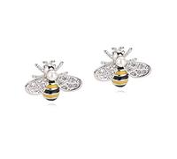 Reffeer Solid 925 Sterling Silver Bumble Bee Earrings Stud for Women Earrings Small Cute Earrings Freshwater Pearl Bee Earrings