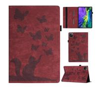 Refilerss Case for iPad Pro 11 2022/2021/ 2020/2018 PU Leather Convenient Stand Feature Shockproof Protection Flip Cover Butterfly Cat Pattern Case iPad Pro 11" - Red