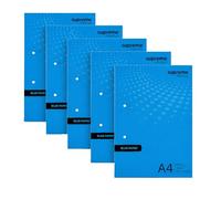 Refill A4 Legal Pad - 50 Perforated Sheets / 100 Pages, 80GSM Ruled Notepad with Margin, 8mm Lined Writing Paper, Side Glued Refill Pad for Office, School & Home Use-Blue Note Pad (5)