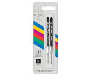 Refill for Parker Pen Black Ink Fine Point | 2 Pieces | Supplied in Blister, Fino
