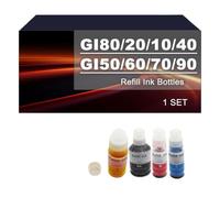 Refill Ink Bottle Compatible For CANON G5080 GM2080 G5020 G6020 G5010 G6010 | GI-80/20/10/40/50/60/70/90 Ink Refill Bottle Replacement For GM2010 G5070 G6070 GM2050 G5040 G6040(1 SET)