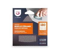 Refill of 3 Super Resistant Triangle/Delta Ceramic Mesh Sanding Pads 93 x 93 x 93 mm Grit 180 (Fine), Neutral