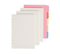 Refill Paper and Binder Divider Line Paper for Binder in Office, School, College, 135 Sheets/270 Pages, 5 Color Dividers (Line)