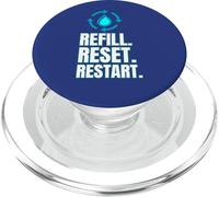 Refill Reset Restart Hydration Motivation Design Fitness PopSockets PopGrip for MagSafe