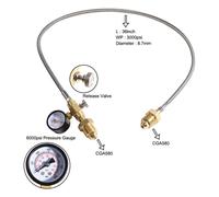 Refill Station Transfer Adaptor Hose for BS 341 No. 3 (UK) Argon Cylinder Bottle,Helium or CO2 Transfill Adaptor,CGA580