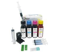 Refill24 Ink Cartridge Recharge Kit for HP 301/301 XL with High Quality Black and Colour Ink Bottles, Clip and Accessories Included