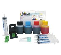 refill24: refill Kit Compatible for HP 303, 303 XL Black and Colour Ink Cartridges, Includes Clip and Accessories + 200 ml Ink