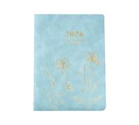 Refillable 2026 Leather Binder Journal with Date Page for Daily Planning 6.69x9.06 Inch PU Cover Notebook