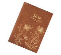 Refillable 2026 Leather Binder Journal with Dated Pages for Daily Planning 6.69x9.06In PU Leather Notebook