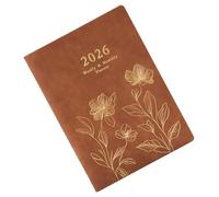 Refillable 2026 Weekly Planner 6 Rings Leather Binder Academic Journal with Dated Pages for Daily Scheduling 6.69x9.06In PU Leather Notebook